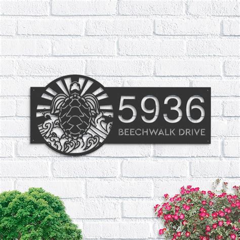 custom metal turtle cut out house address|Custom Sea Turtle Address With Led Lights, Turtle Metal .